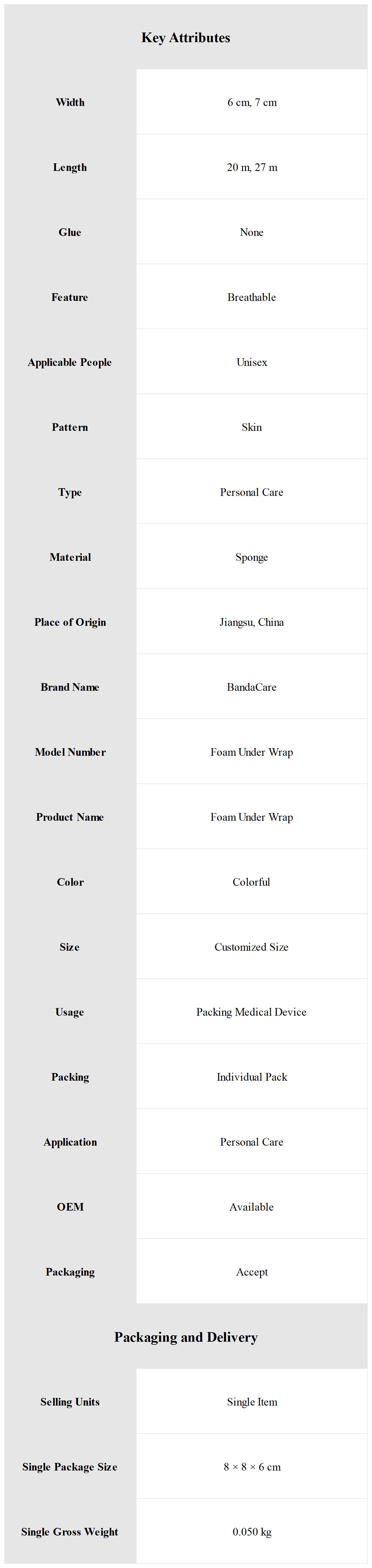 Athletic pre-wrap Athletic pre-wrap