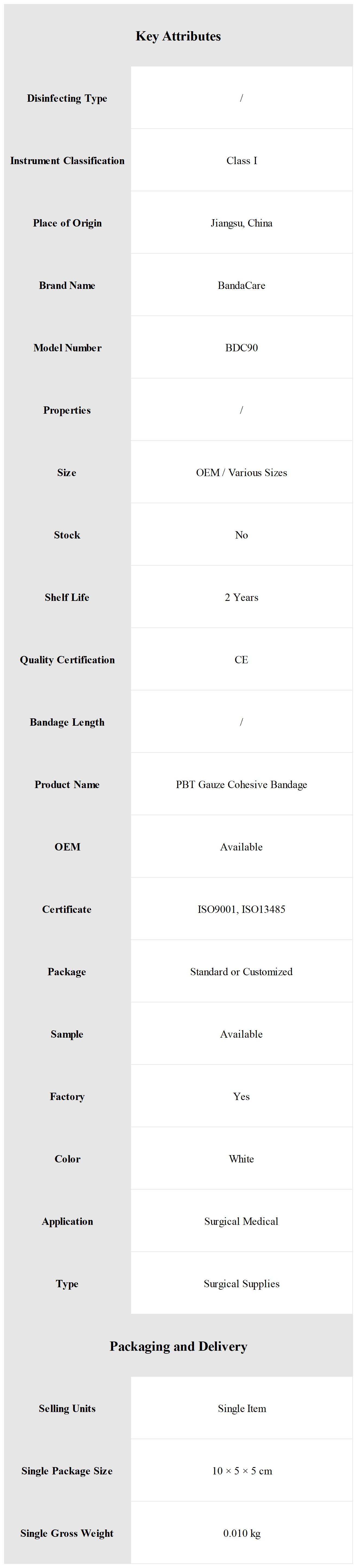 PBT Bandage/Conforming Bandage PBT Bandage/Conforming Bandage